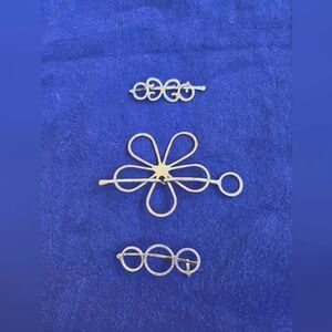 Sterling Hair Decoration and/or Pendant and Two Sterling Barretts